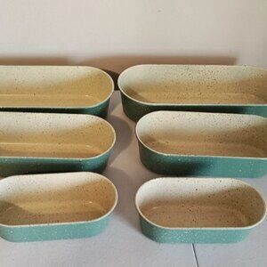 6 non stick aluminum banana baking pans like new